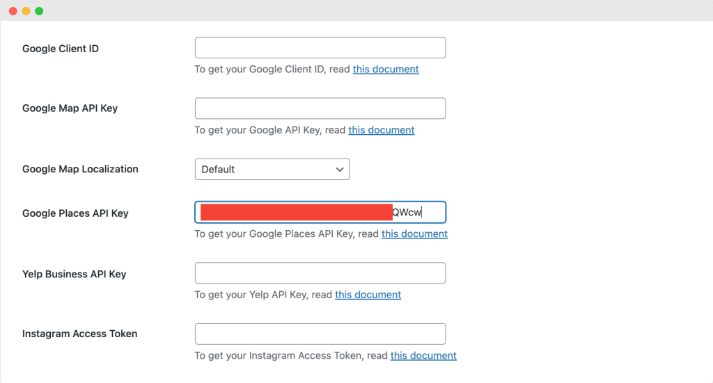 paste google maps api key in powerpack