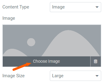 Content type as "Image" in the Tabs section of the Tabbed Content widget by PowerPack Addons