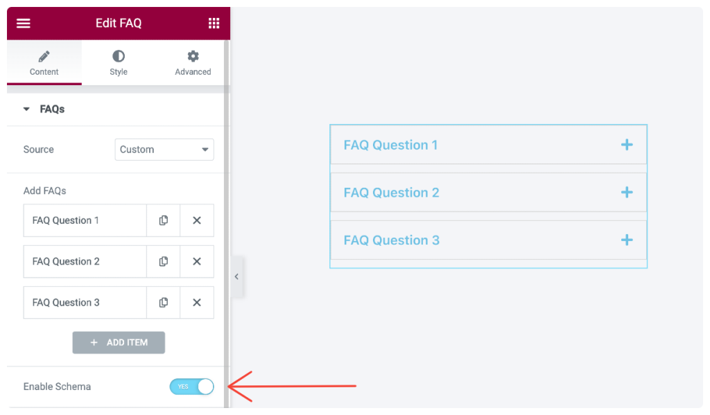 enable schema markup