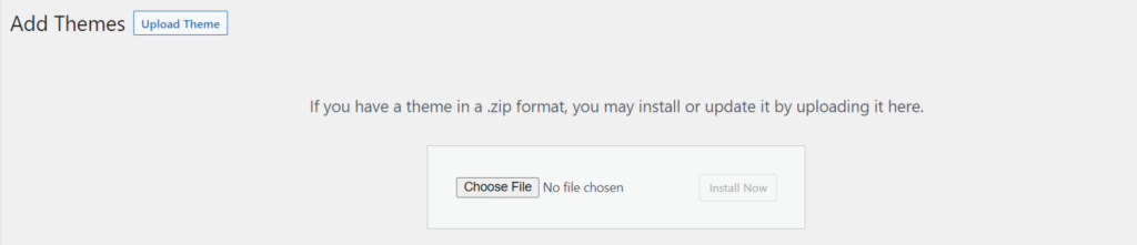 Install and Activate Themes & Plugins in WordPress: Upload Themes by choosing a .zip file in WordPress website