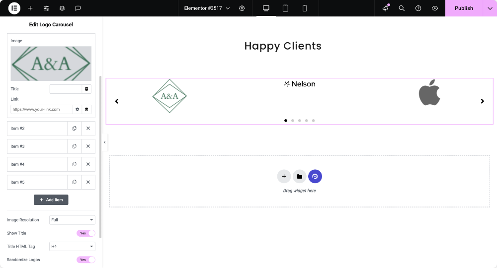 logo carousel options