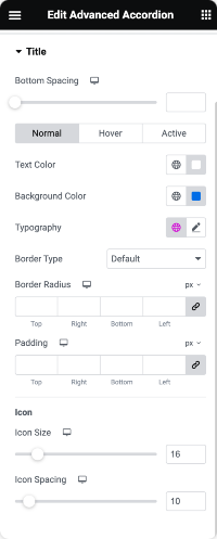 accordion title customization