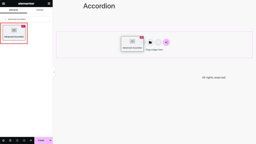 add advanced accordion widget