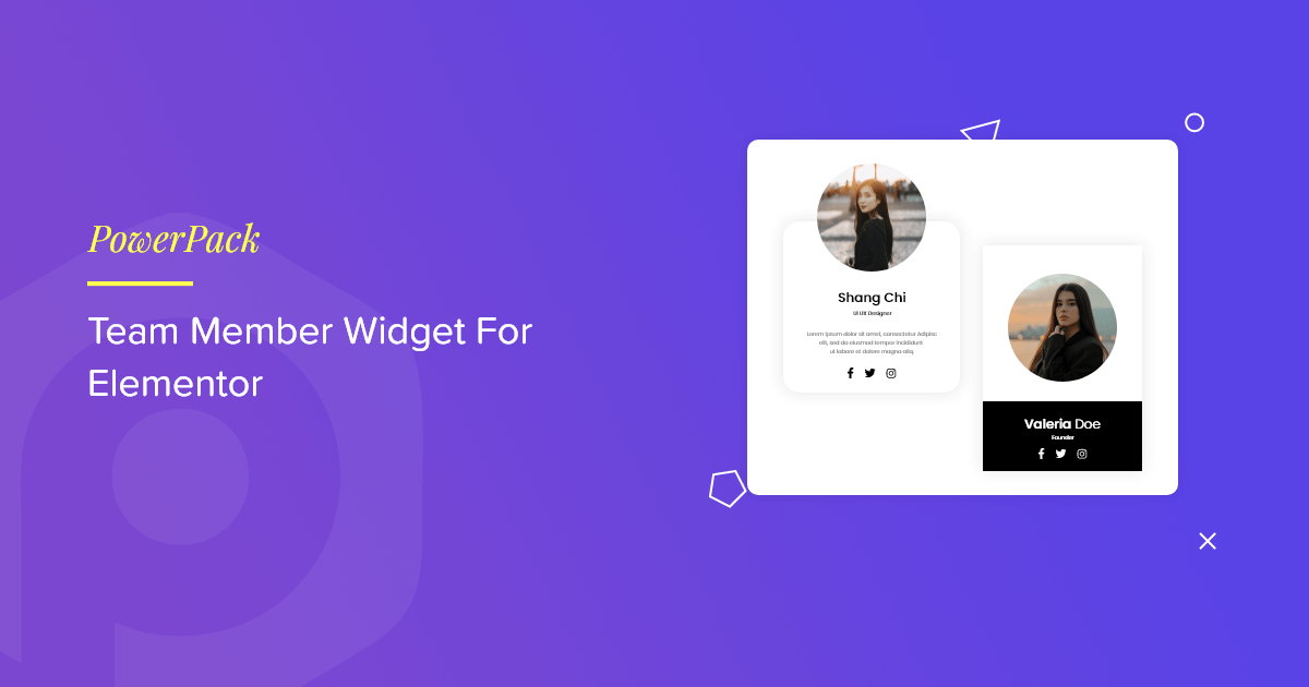 Elementor Team Member Widget - PowerPack Addons for Elementor