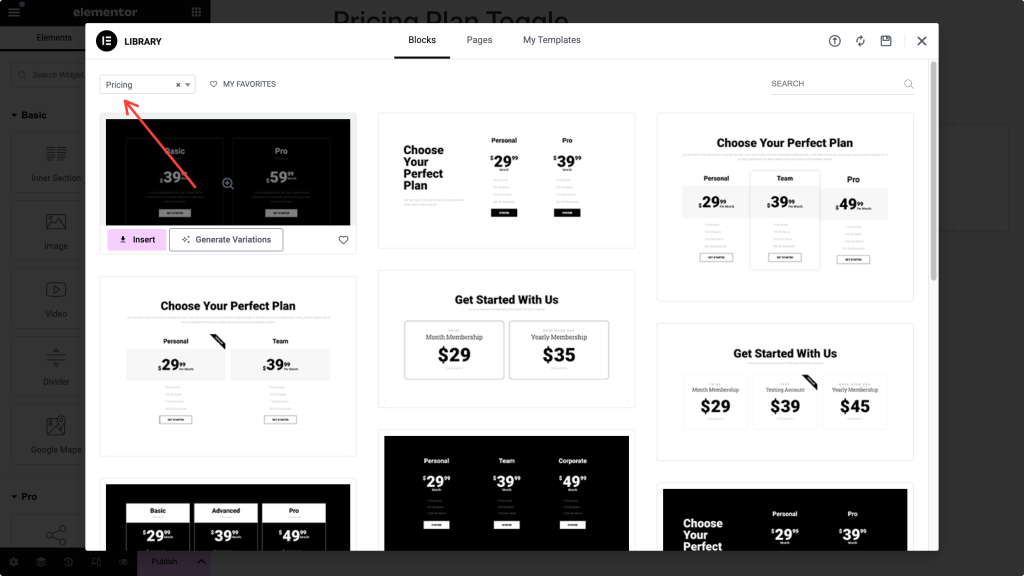 pricing plan