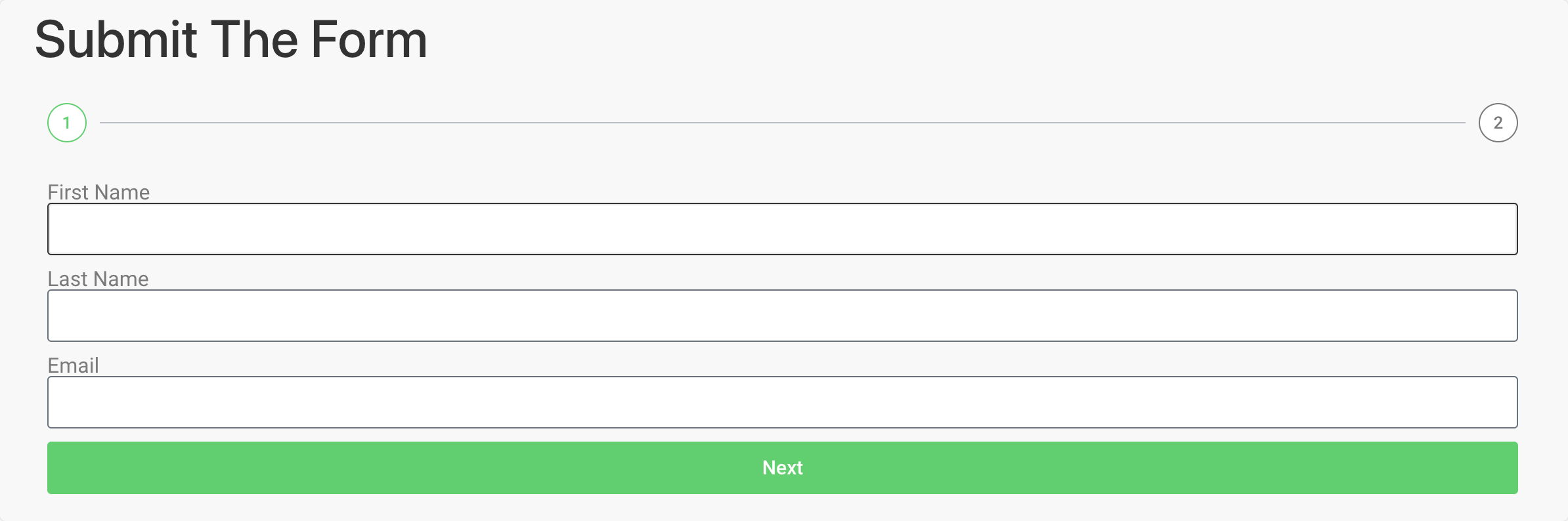 multi-step contact form part 1