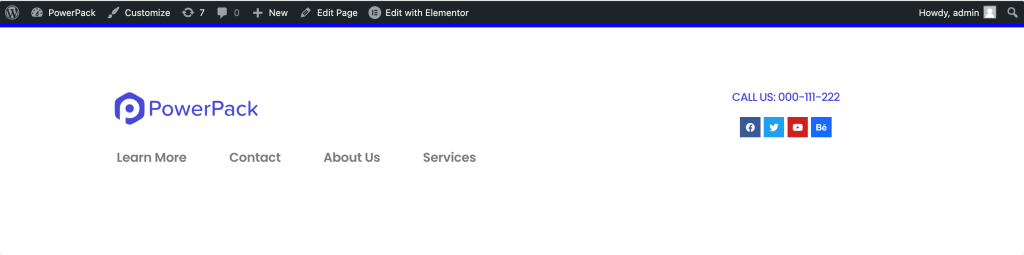 elementor header