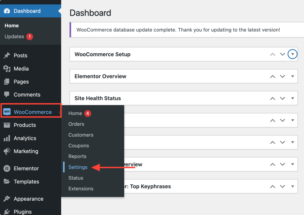 woocommerce settings