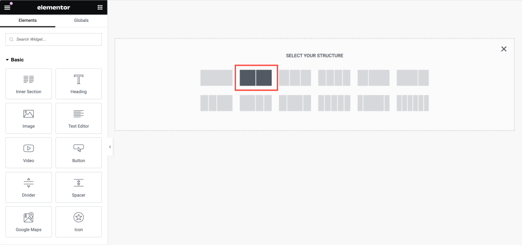 choose 2 column layout