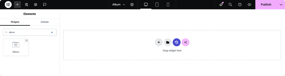 drag and drop the album widget