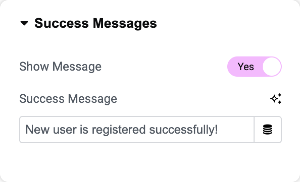 success message