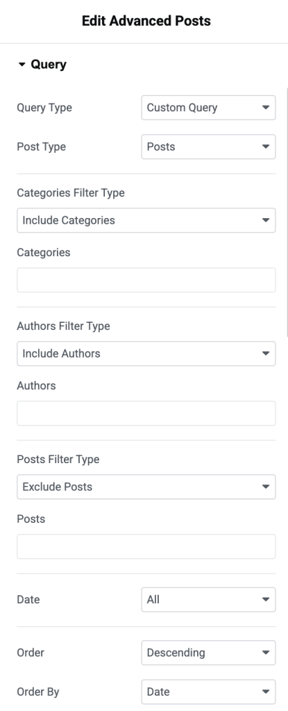 query options