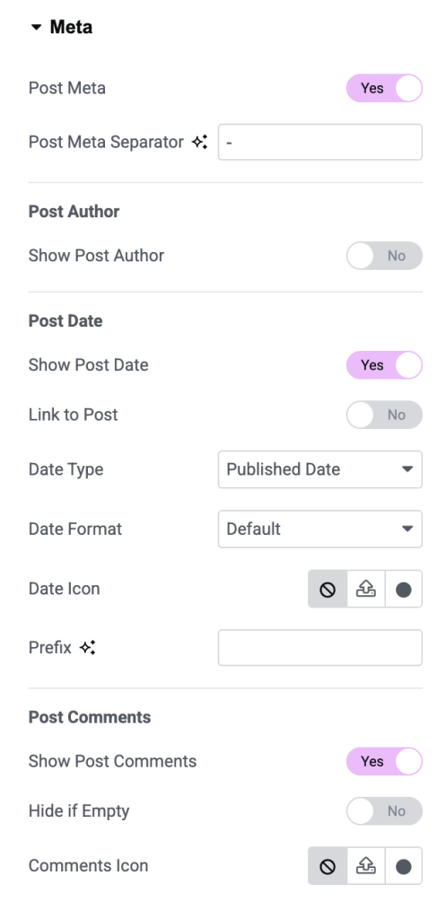 meta options