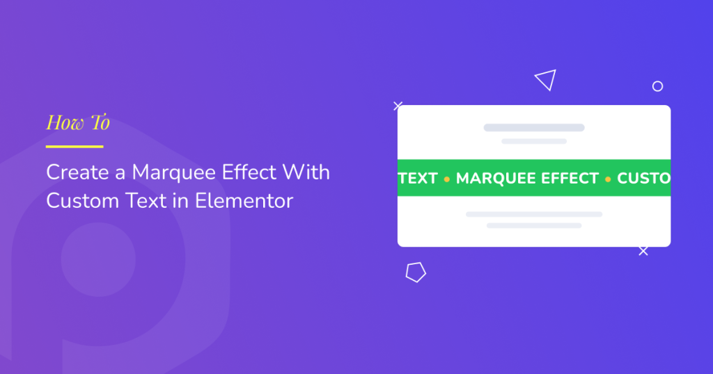 Marquee Effect With Custom Text in Elementor