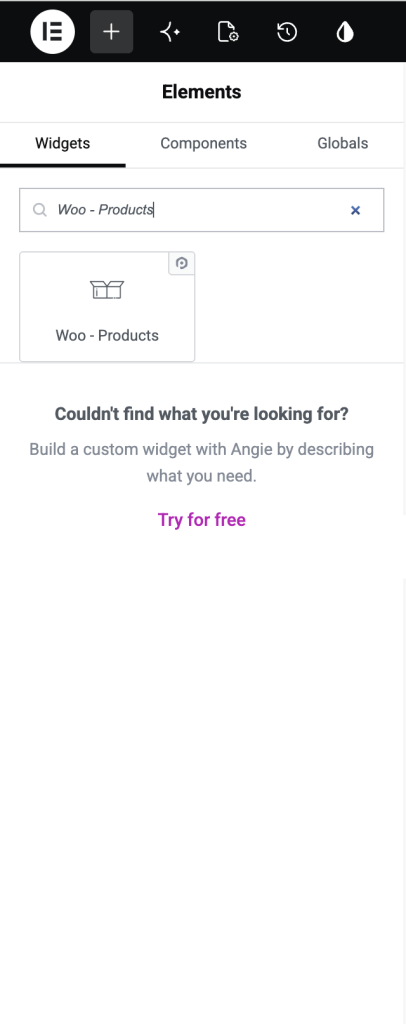 add the woo products widget