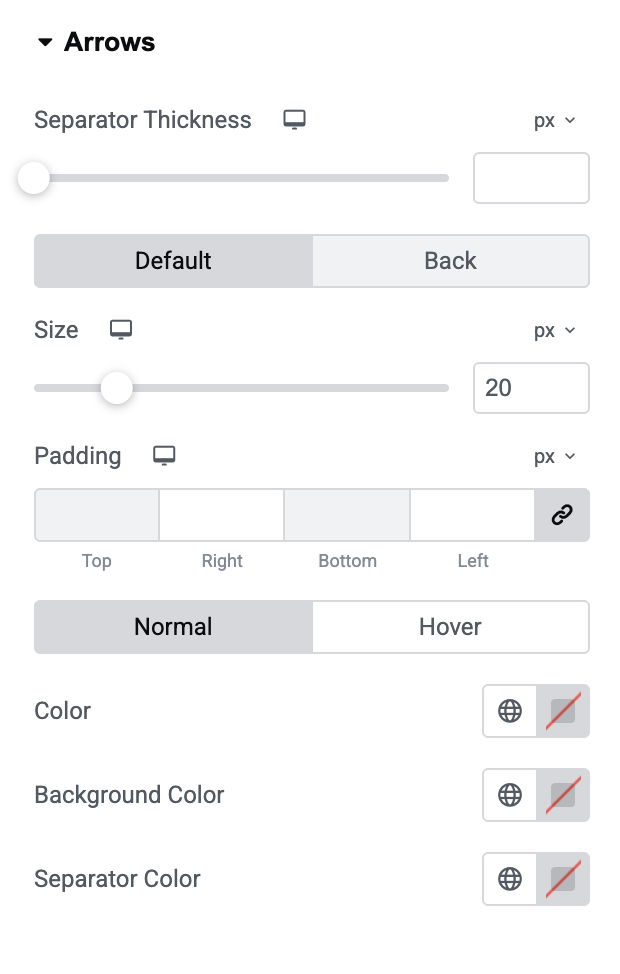 arrows styling options