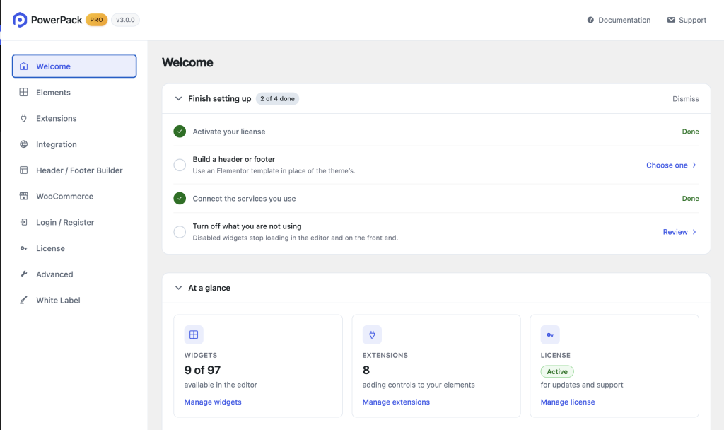 powerpack addons new dashboard